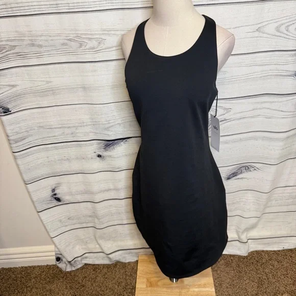 alo black dress Washable Stretch Velvet Stretch Velvet Dress – Eileen Fisher Renew main image 0